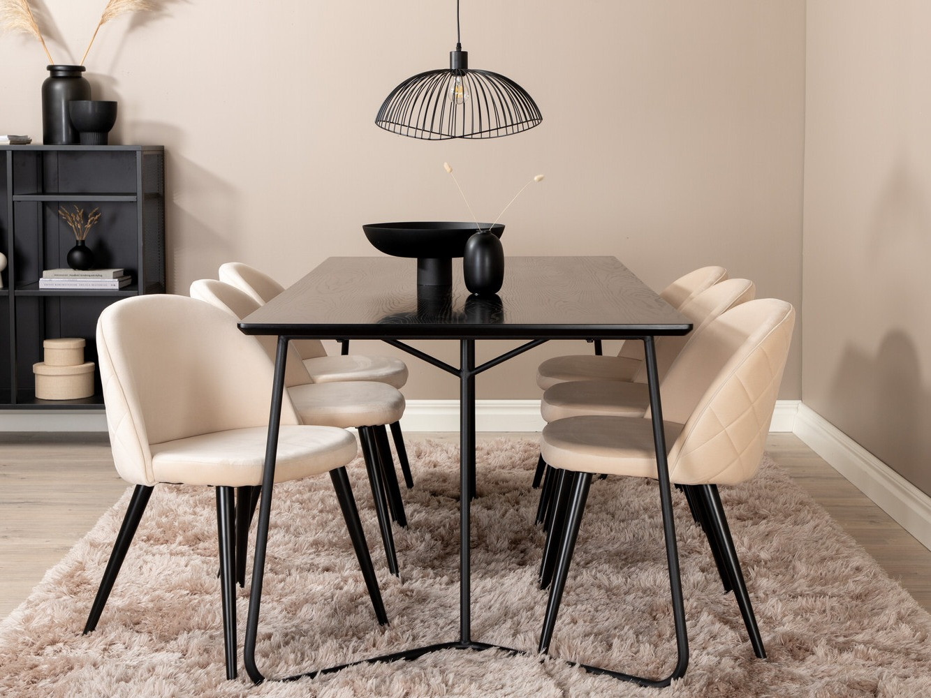 Salle à manger complète Dallas 2723 (Beige + Noir)