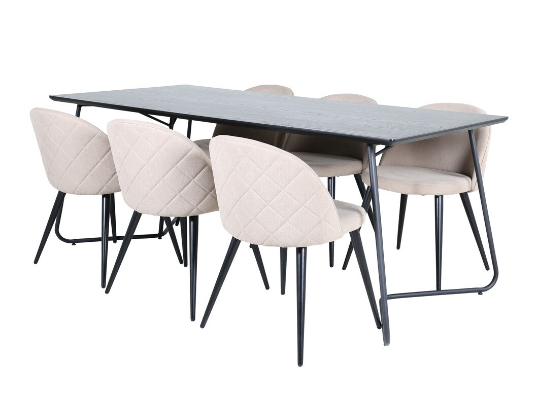 Salle à manger complète Dallas 2723 (Crème + Noir)