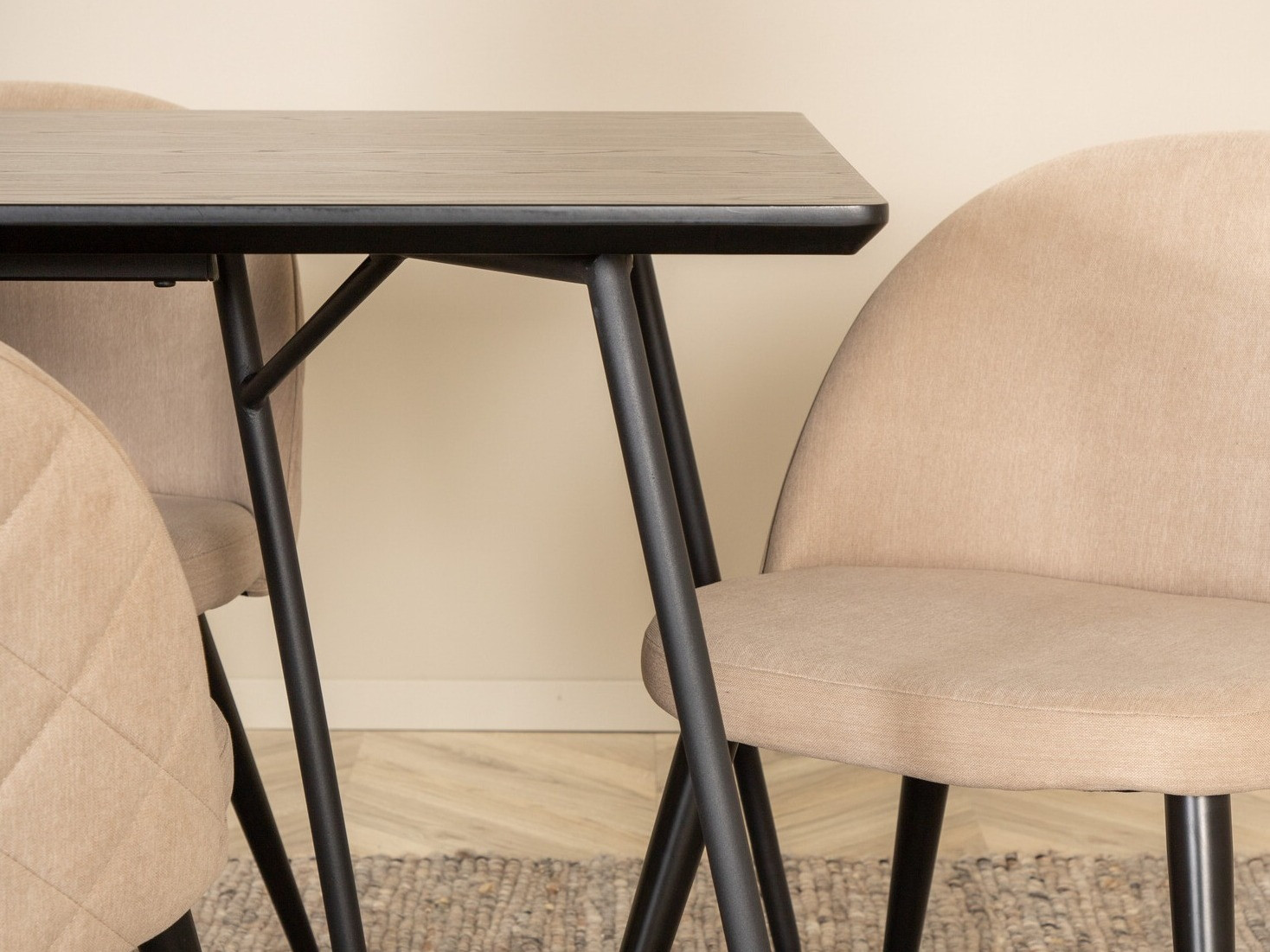 Salle à manger complète Dallas 2723 (Crème + Noir)