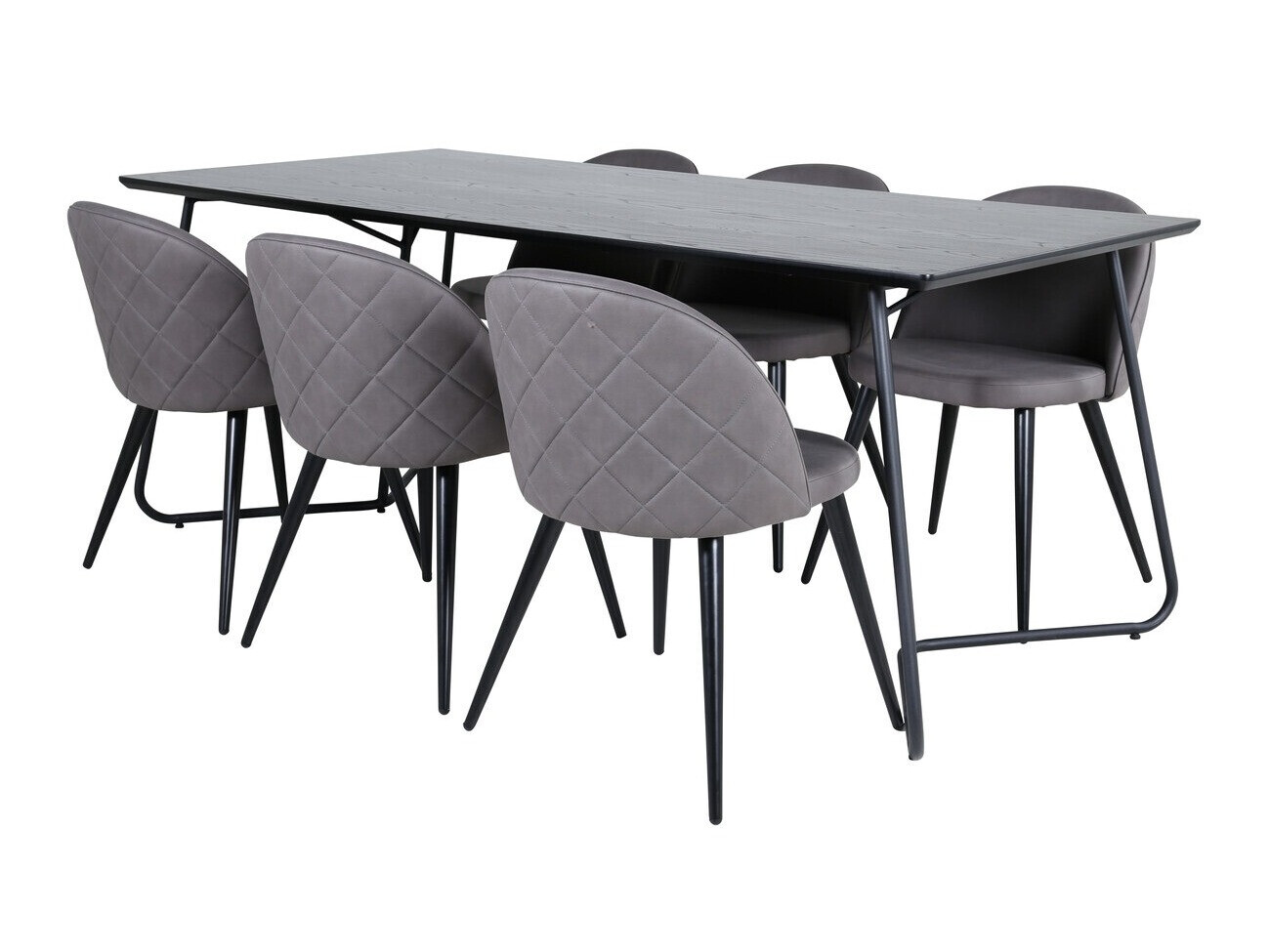 Salle à manger complète Dallas 2723 (Gris + Noir)