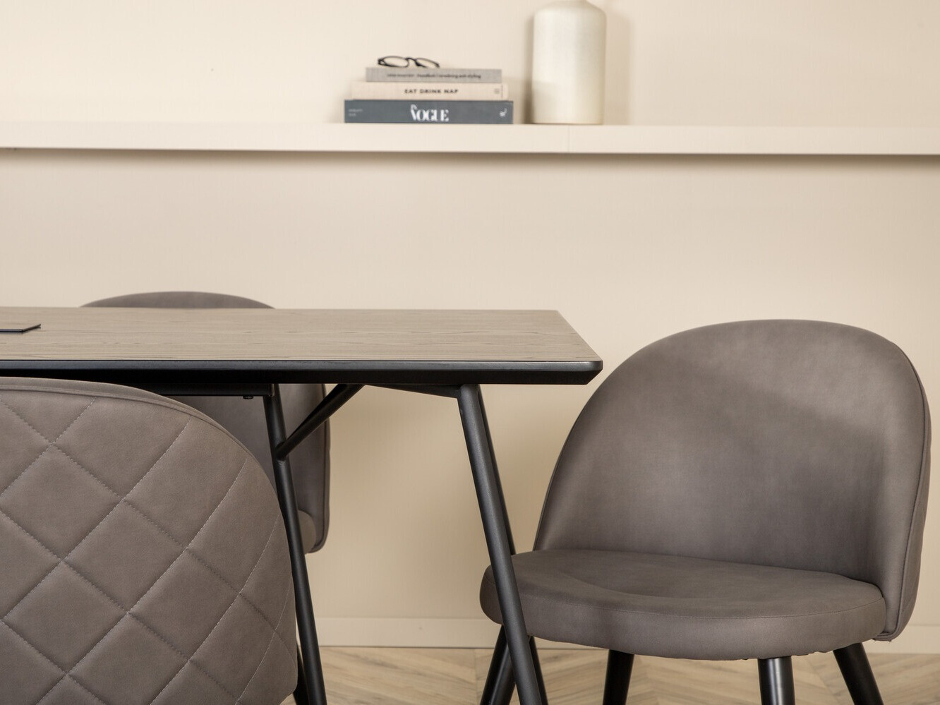 Salle à manger complète Dallas 2723 (Gris + Noir)