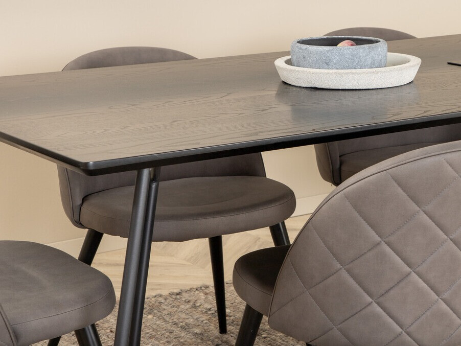 Salle à manger complète Dallas 2723 (Gris + Noir)