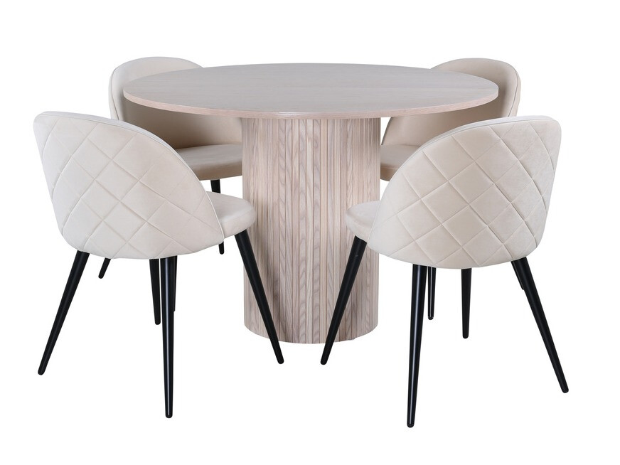 Salle à manger complète Dallas 3072 (Crème + Noir)