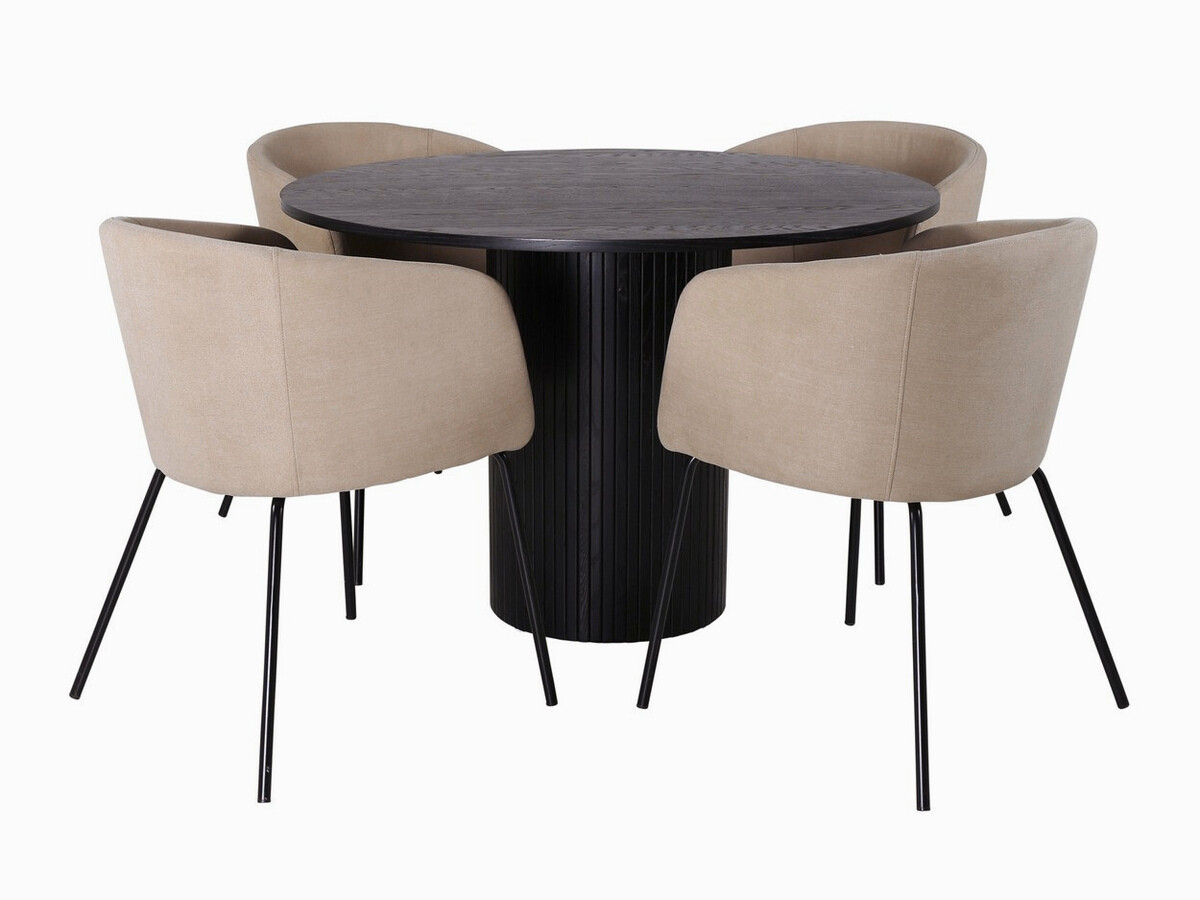 Salle à manger complète Dallas 3103 (Beige + Noir)