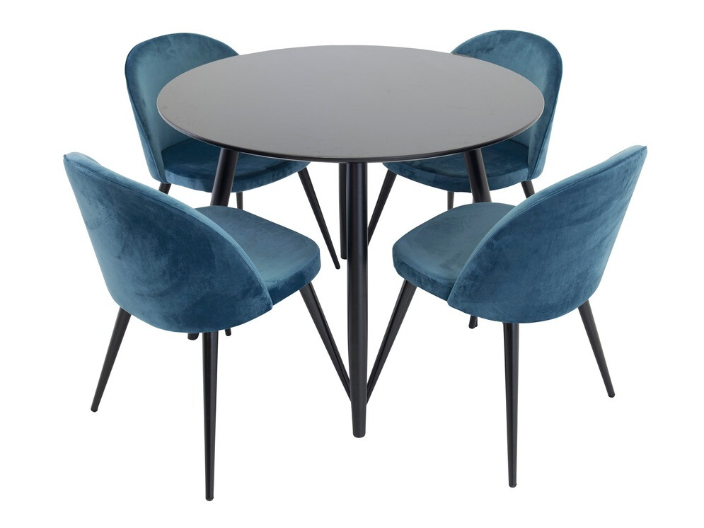 Chaise Dallas 153 (Bleu foncé + Noir)