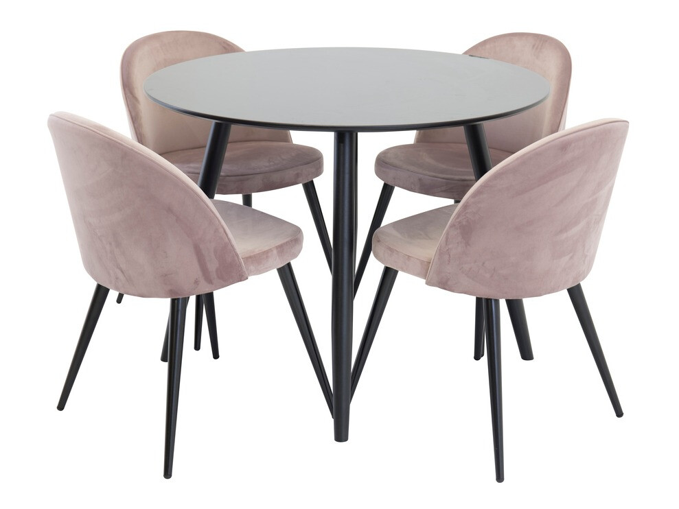 Chaise Dallas 153 (Rose Dusty + Noir)