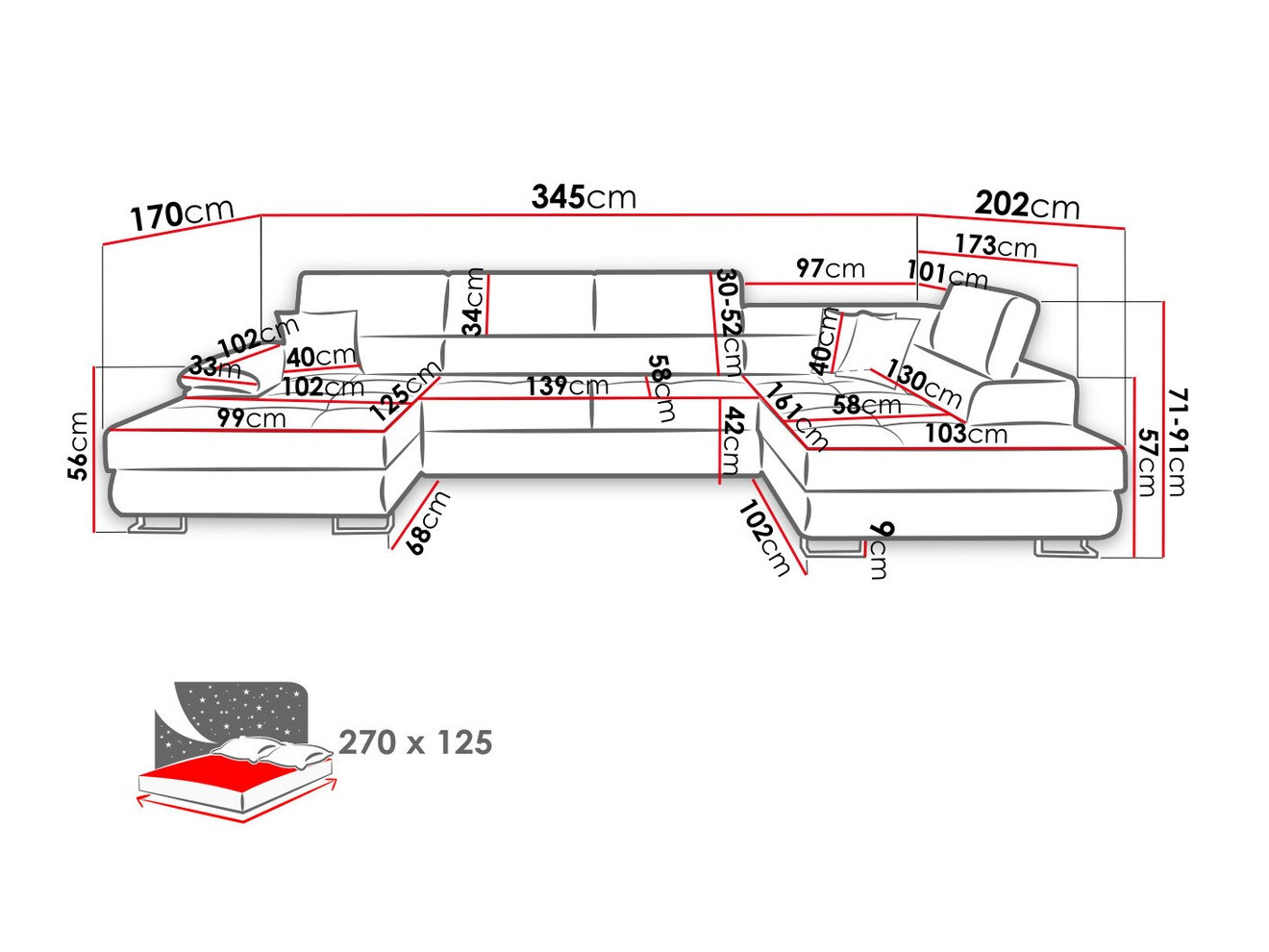 Canapé d'angle Comfivo Ruta IV (Uttario Velvet 2979 + Senegal 825)