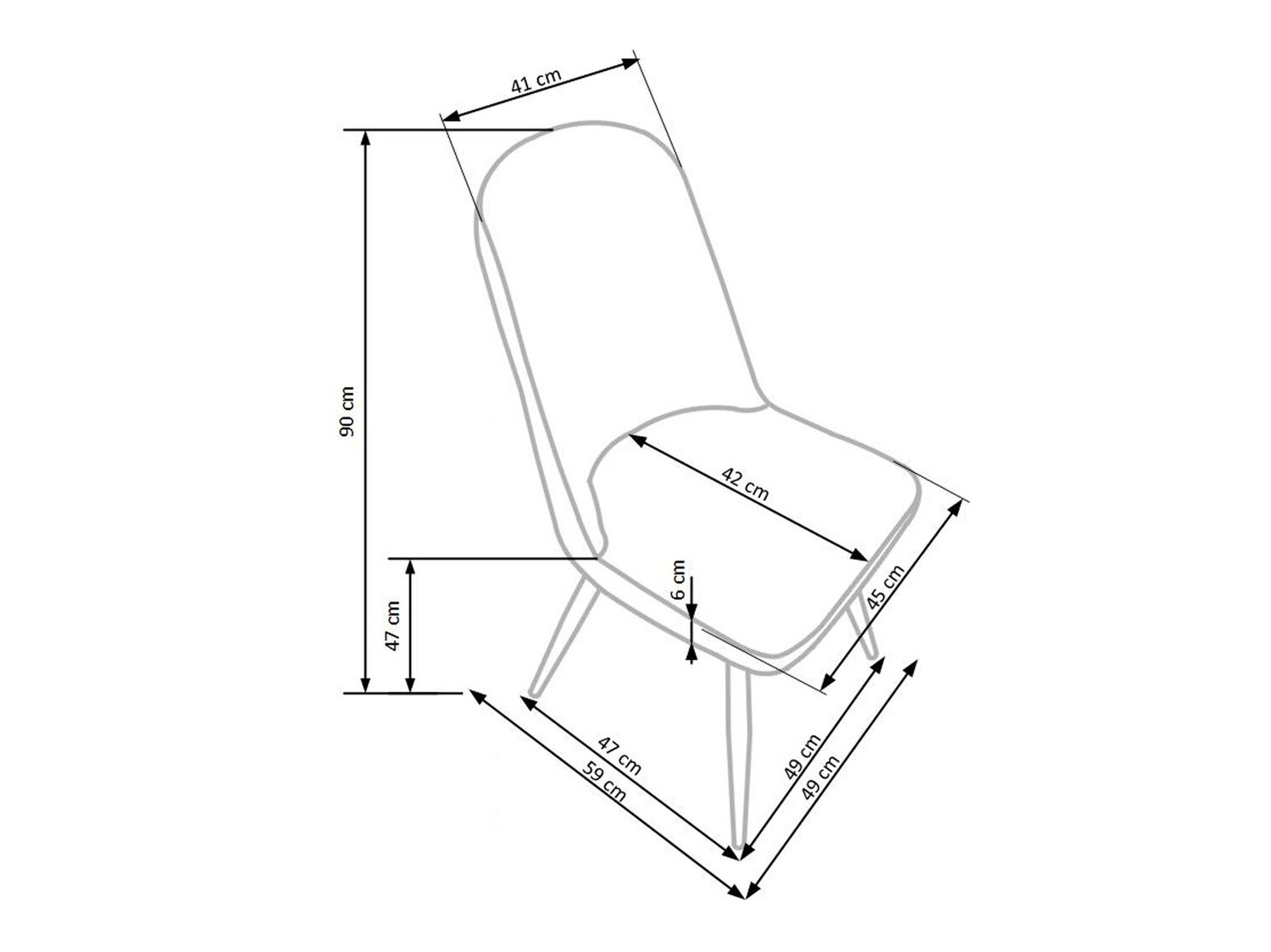 Chaise Houston 562 (Crème + Chêne miel)