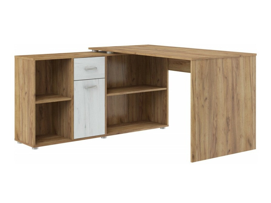 Bureau d'angle Gilroy 113 (Craft chêne + Artisanat blanc)