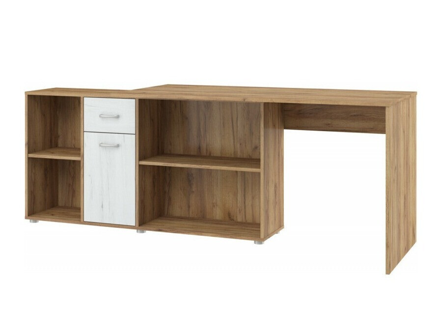 Bureau d'angle Gilroy 113 (Craft chêne + Artisanat blanc)