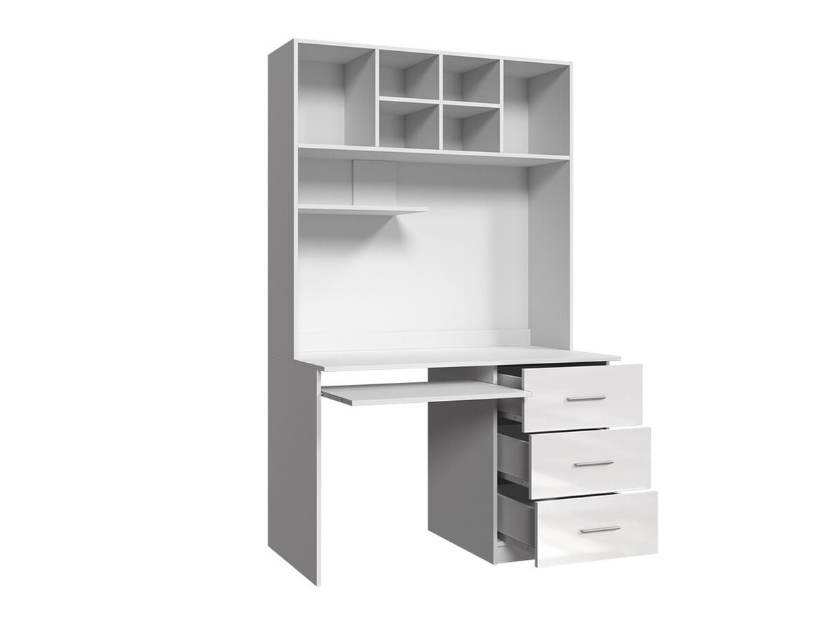 Bureau Campus (Blanc + Blanc brillant + Gris brillant)