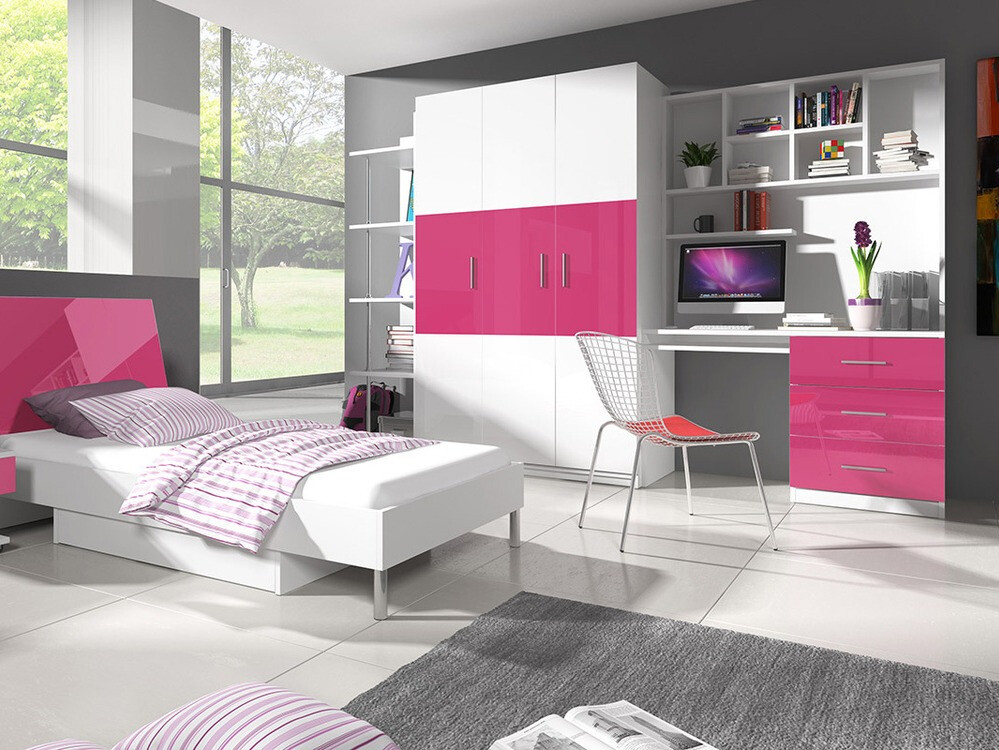Bureau Campus (Blanc + Blanc brillant + Rose brillant)
