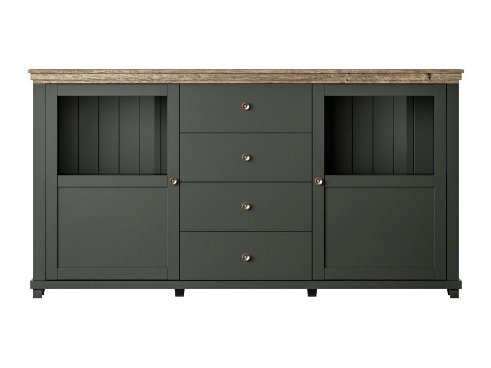 Commode Tolnue 103 (Vert foncé + Chêne de Lefkas)