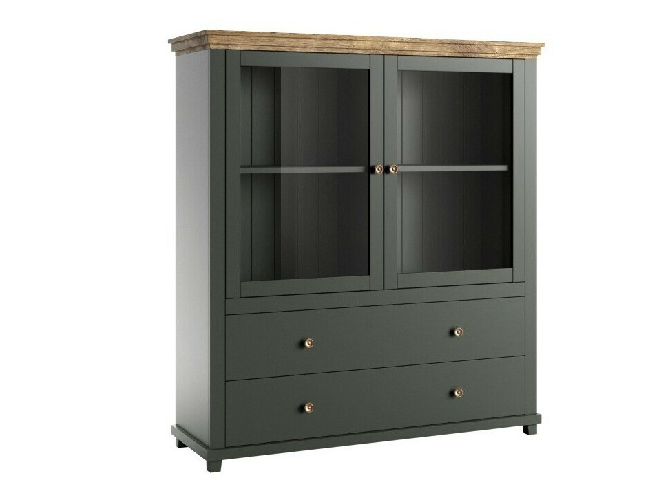 Commode Tolnue 105 (Vert foncé + Chêne de Lefkas)