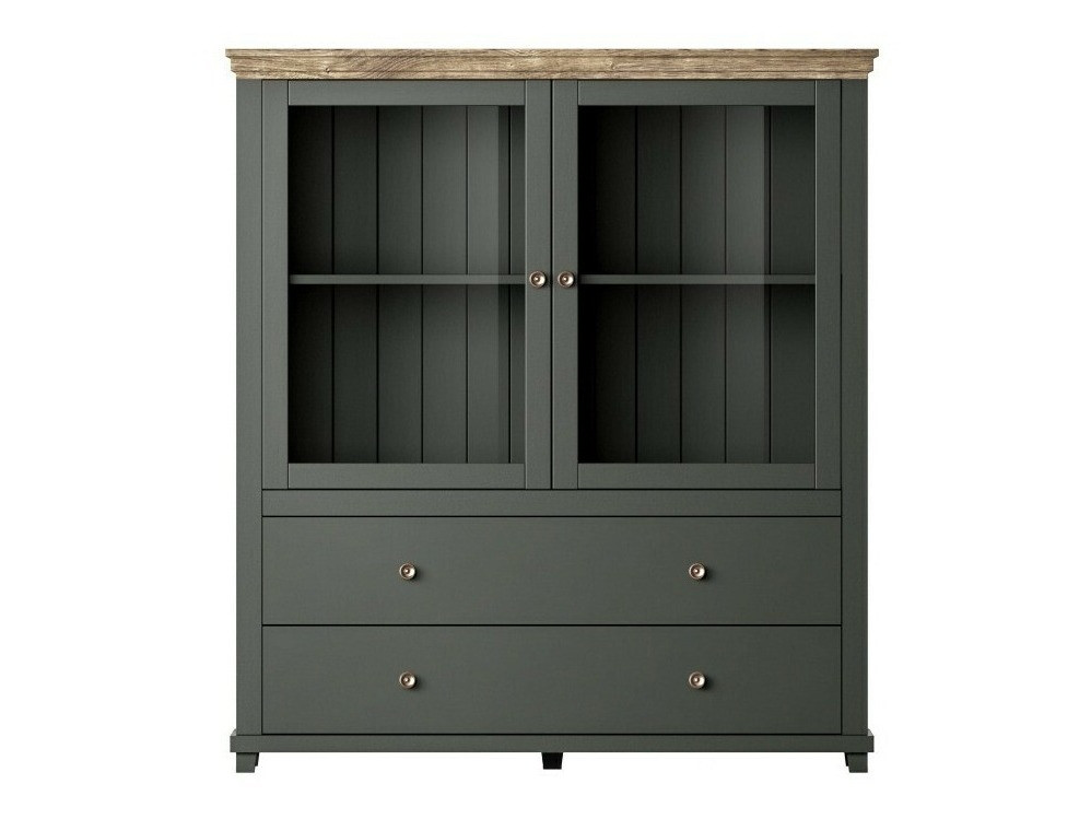 Commode Tolnue 105 (Vert foncé + Chêne de Lefkas)