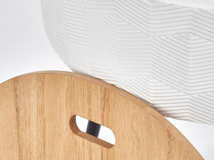 Table d'appoint Houston 606 (Blanc + Clair bois + Noir)