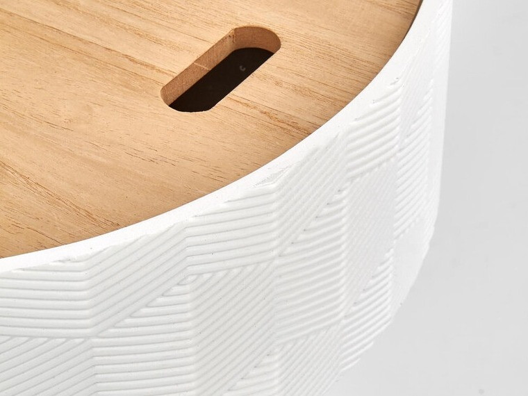 Table d'appoint Houston 606 (Blanc + Clair bois + Noir)