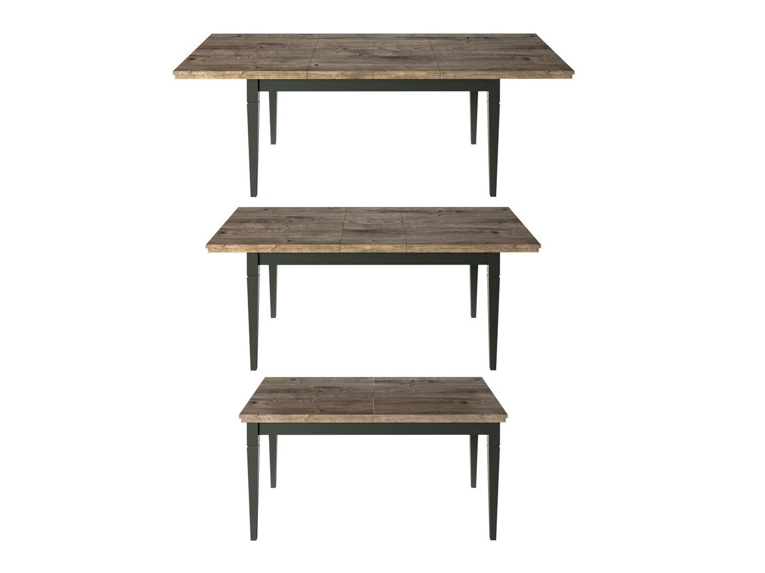 Table Tolnue 107 (Vert foncé + Chêne de Lefkas)