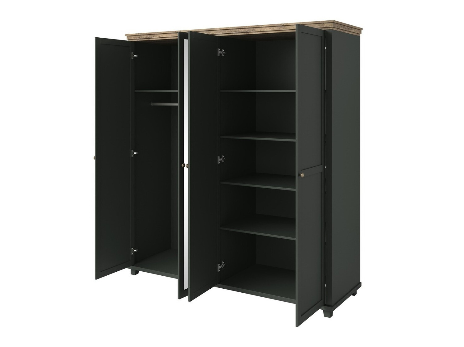 Armoire Tolnue 115 (Vert foncé + Chêne de Lefkas)
