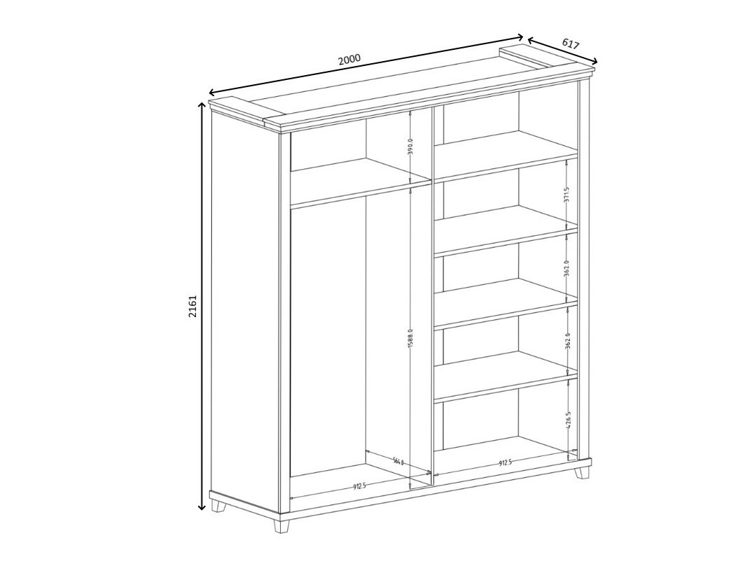 Armoire Tolnue 115 (Vert foncé + Chêne de Lefkas)