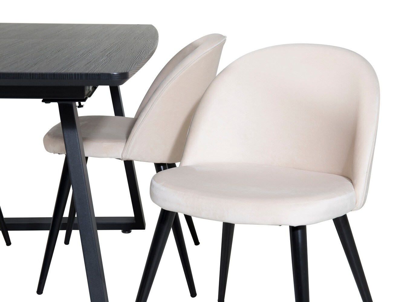Salle à manger complète Dallas 1609 (Crème + Noir)