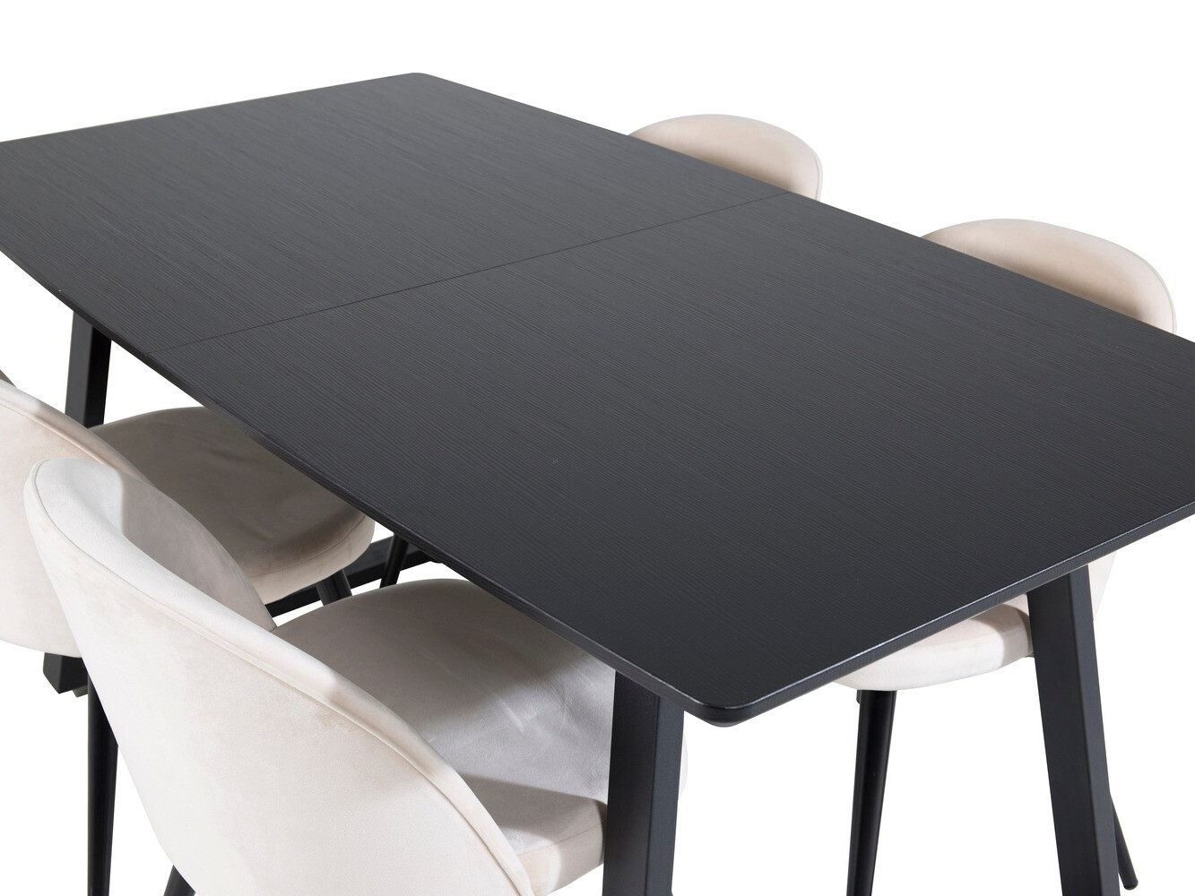 Salle à manger complète Dallas 1609 (Crème + Noir)