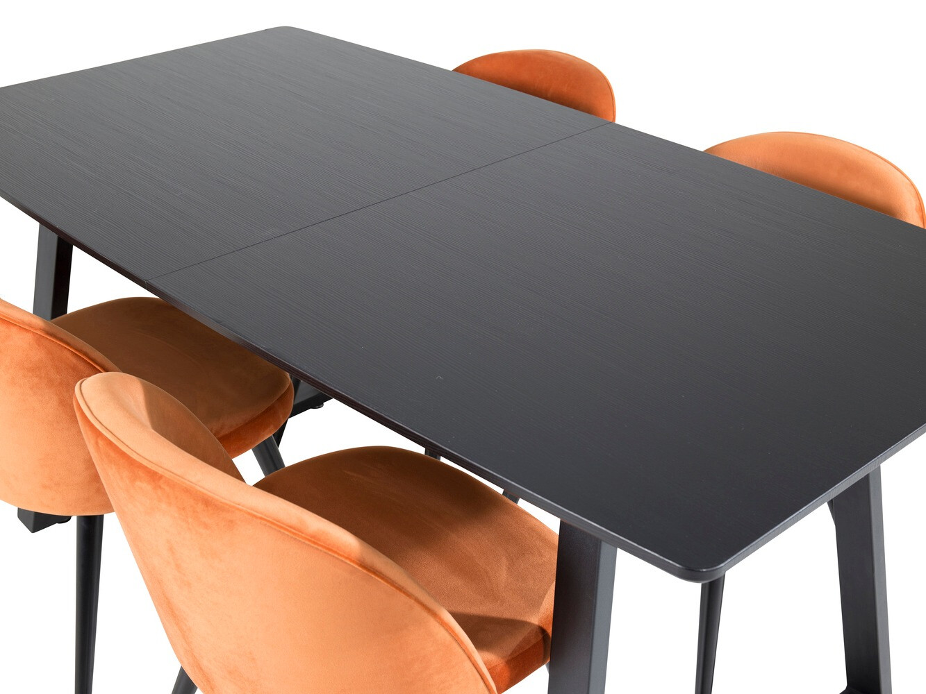 Salle à manger complète Dallas 1609 (Orange + Noir)