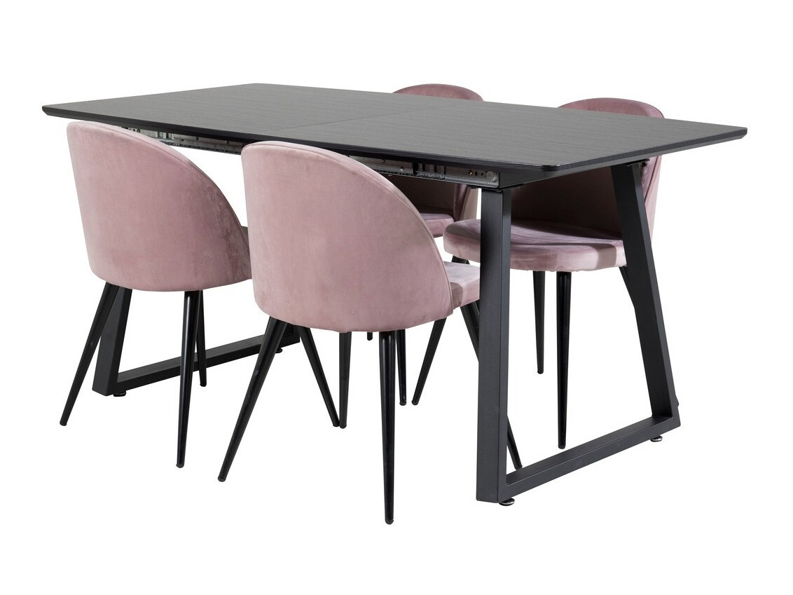Salle à manger complète Dallas 1609 (Rose + Noir)