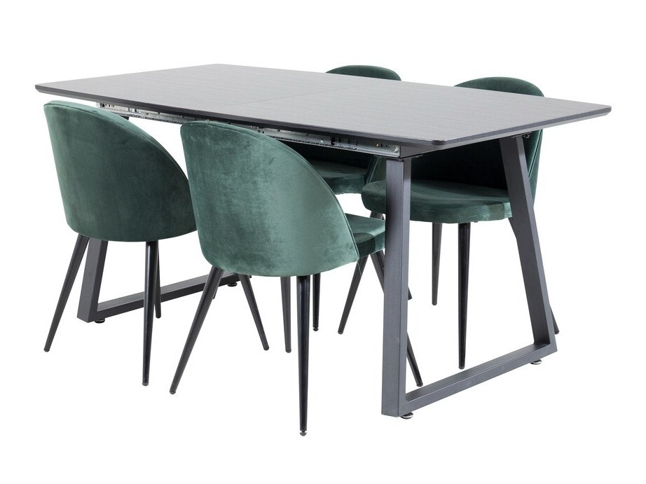 Salle à manger complète Dallas 1609 (Vert + Noir)