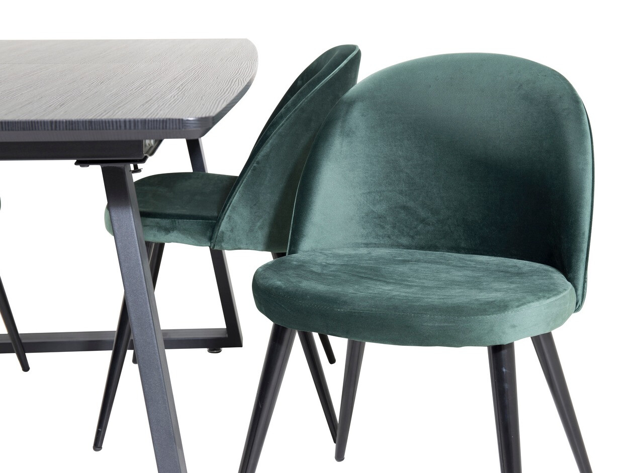 Salle à manger complète Dallas 1609 (Vert + Noir)