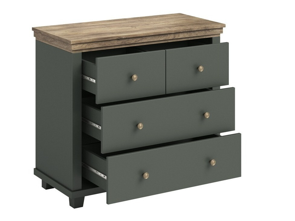 Commode Tolnue 118 (Vert foncé + Chêne de Lefkas)