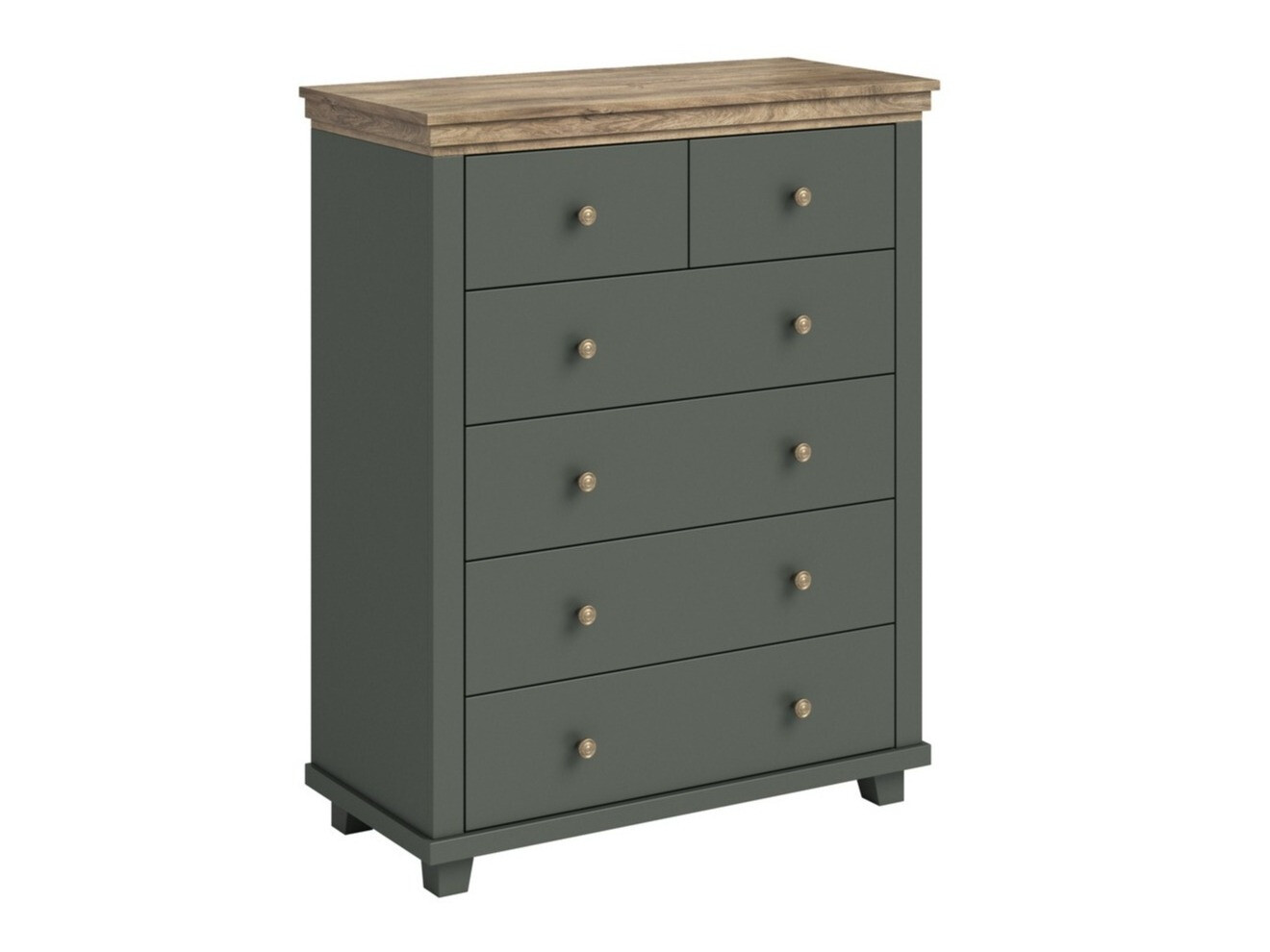 Commode Tolnue 121 (Vert foncé + Chêne de Lefkas)