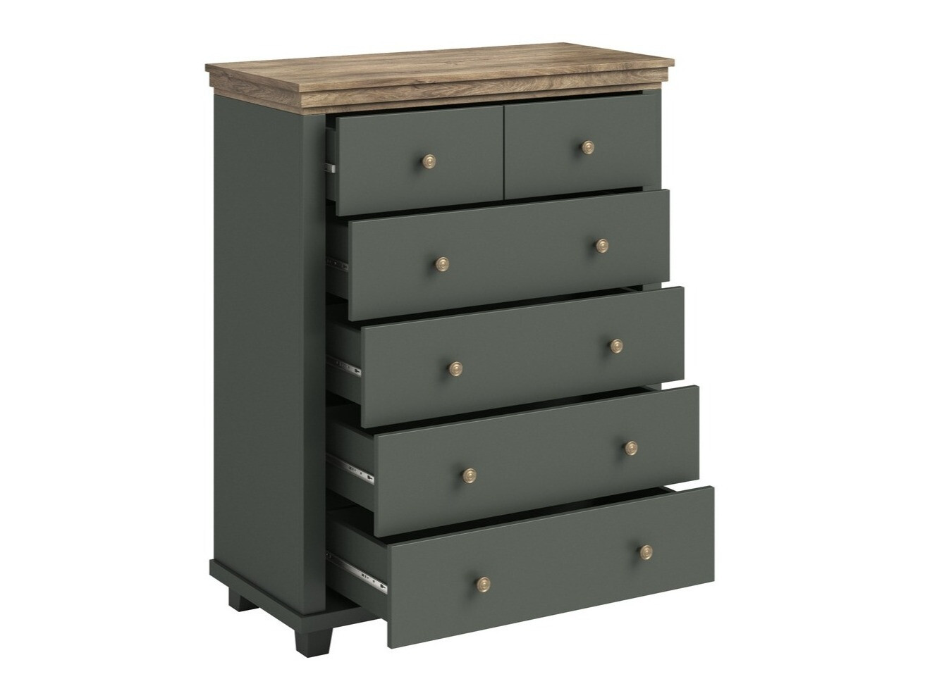 Commode Tolnue 121 (Vert foncé + Chêne de Lefkas)