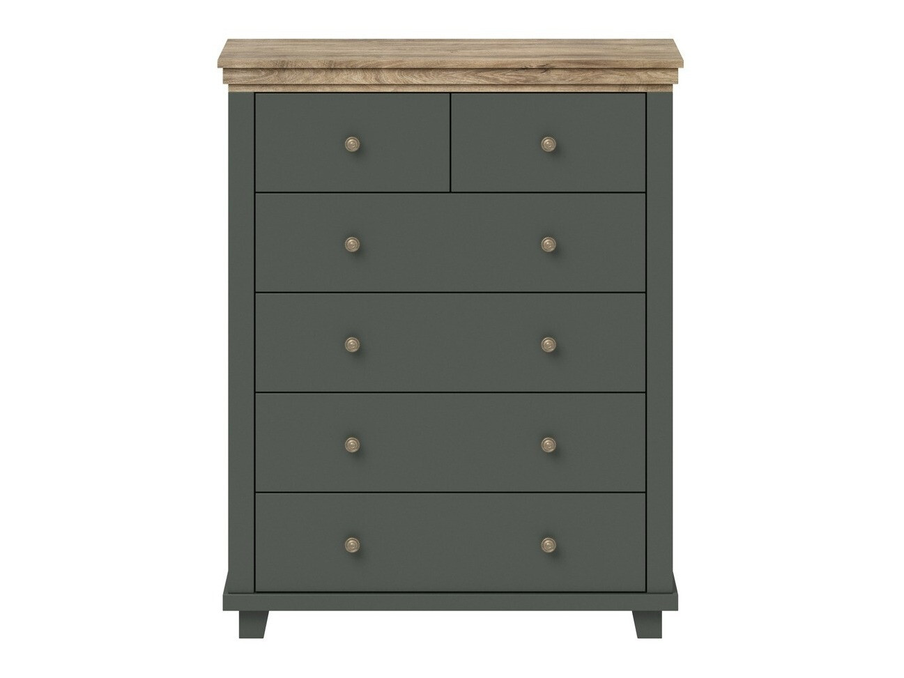 Commode Tolnue 121 (Vert foncé + Chêne de Lefkas)