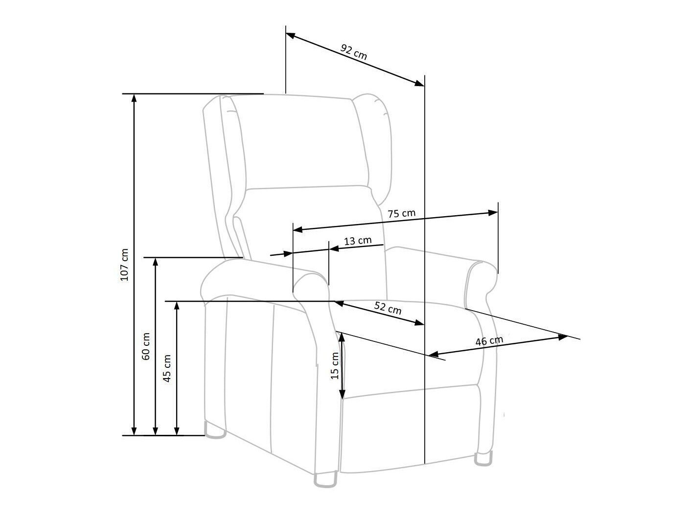Fauteuil inclinable Houston 878 (Jaune)