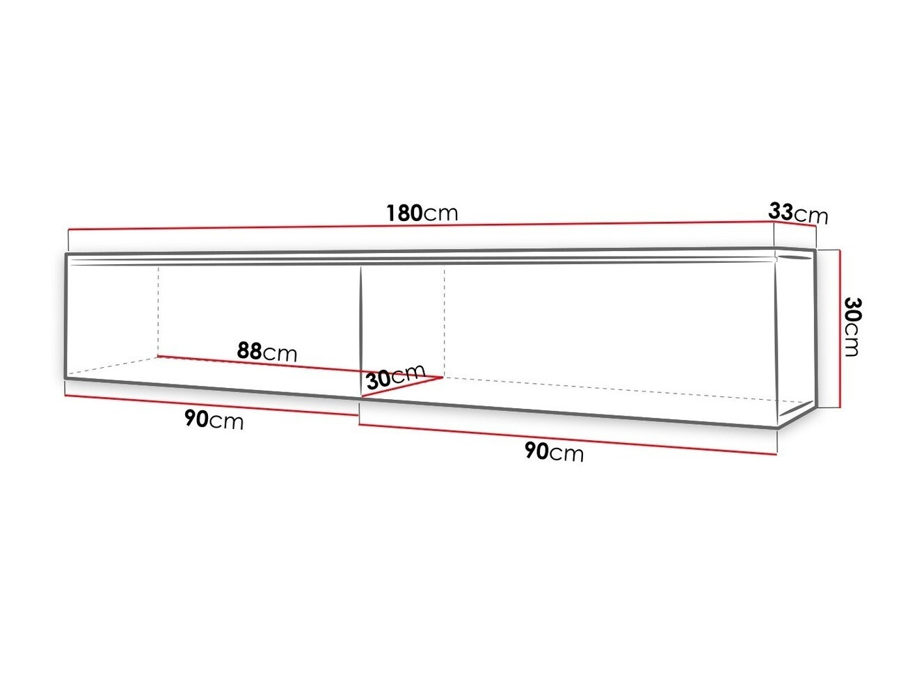 Meuble TV Scientia I (Blanc + Blanc brillant)