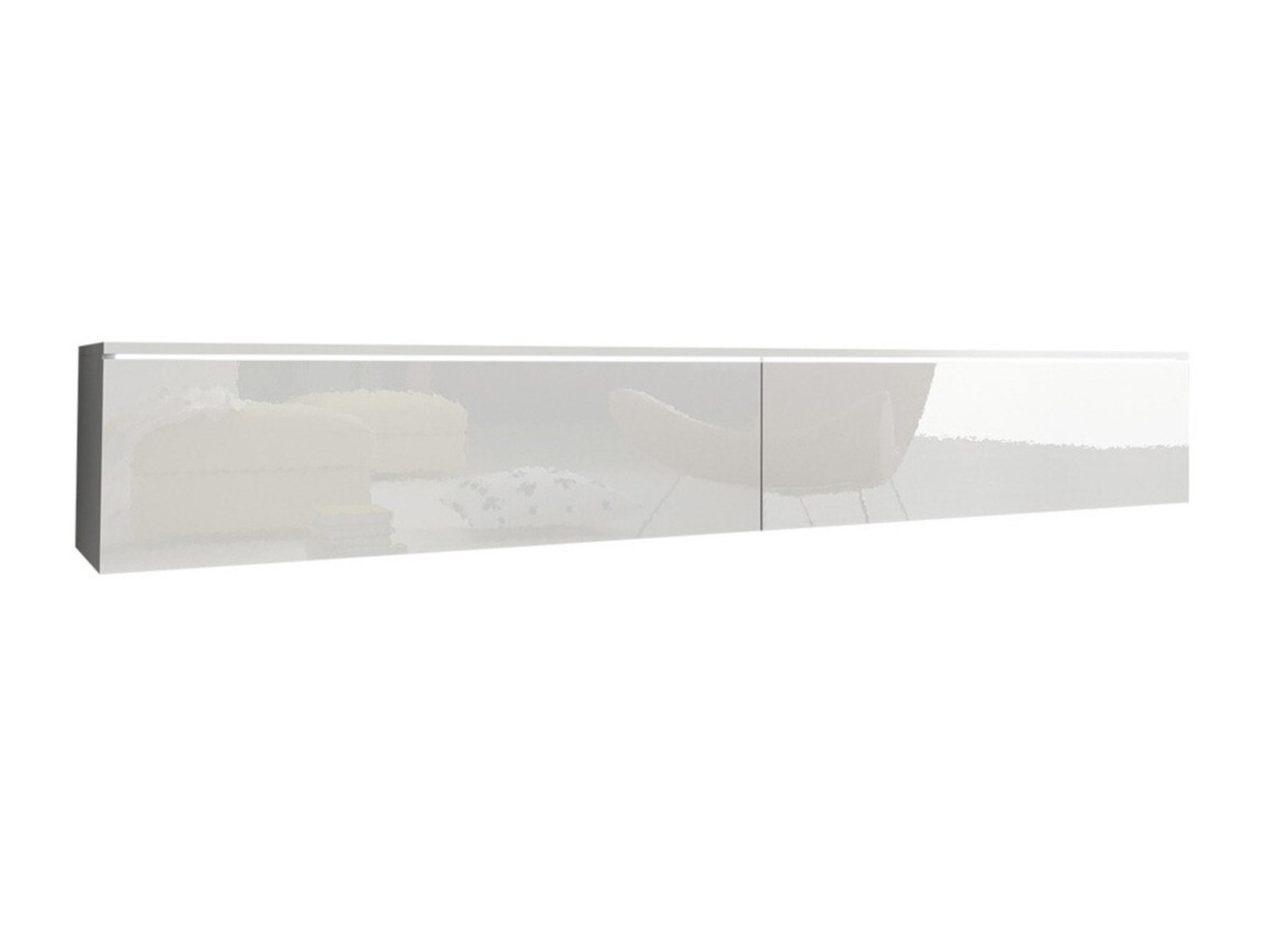 Meuble TV Scientia I (Blanc + Blanc brillant)