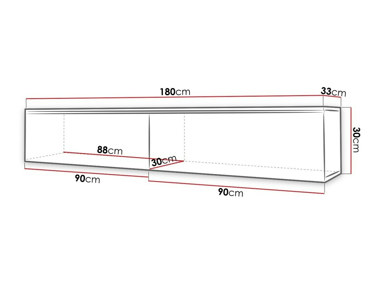 Meuble TV Scientia I (Blanc + Blanc brillant)