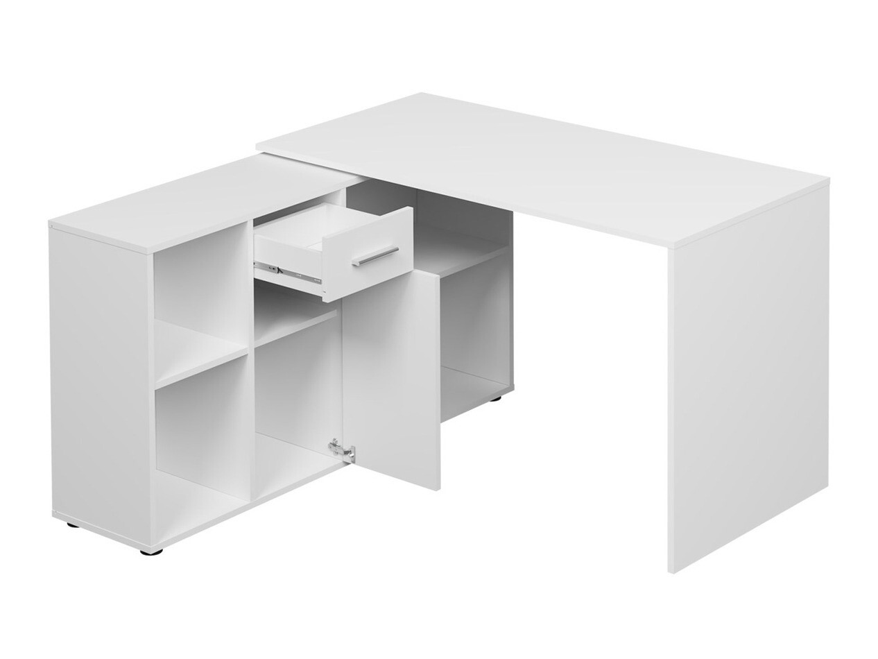 Bureau d'angle Bristol 122 (Béton + Blanc)