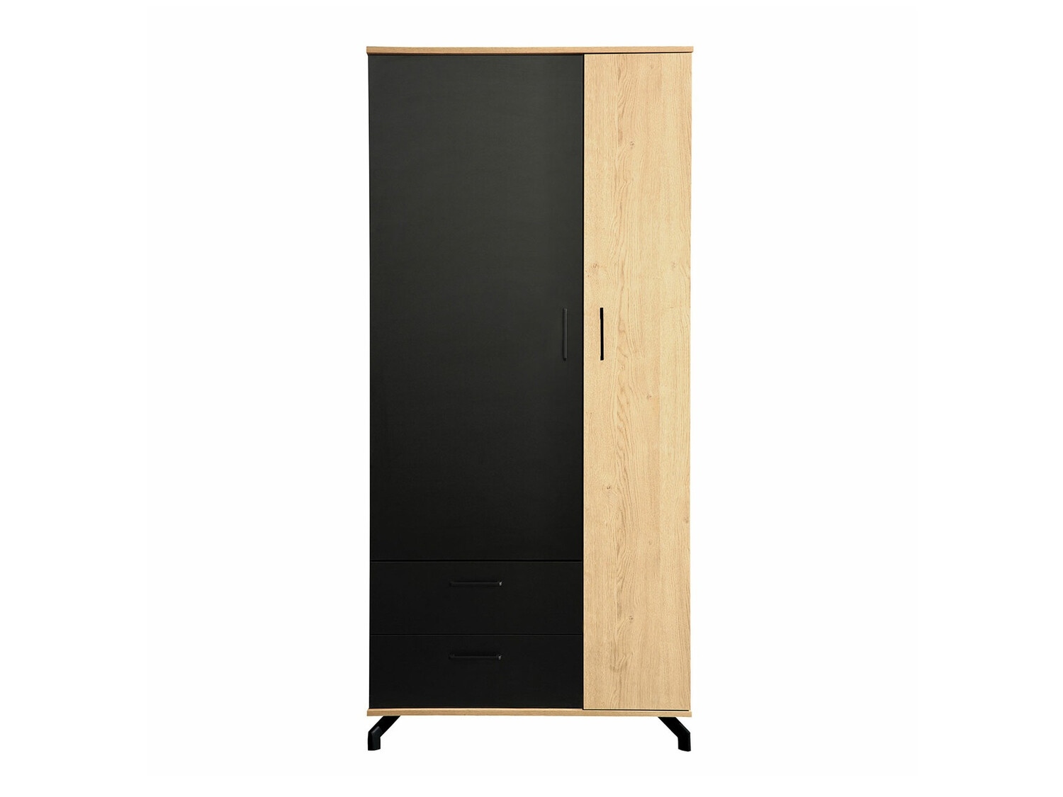 Armoire Omaha S100 (Noir + Chêne clair)