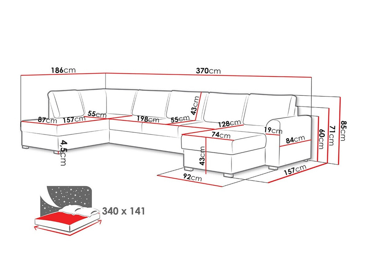 Canapé d'angle Comfivo 191 (Soft 066 + Lawa 02)