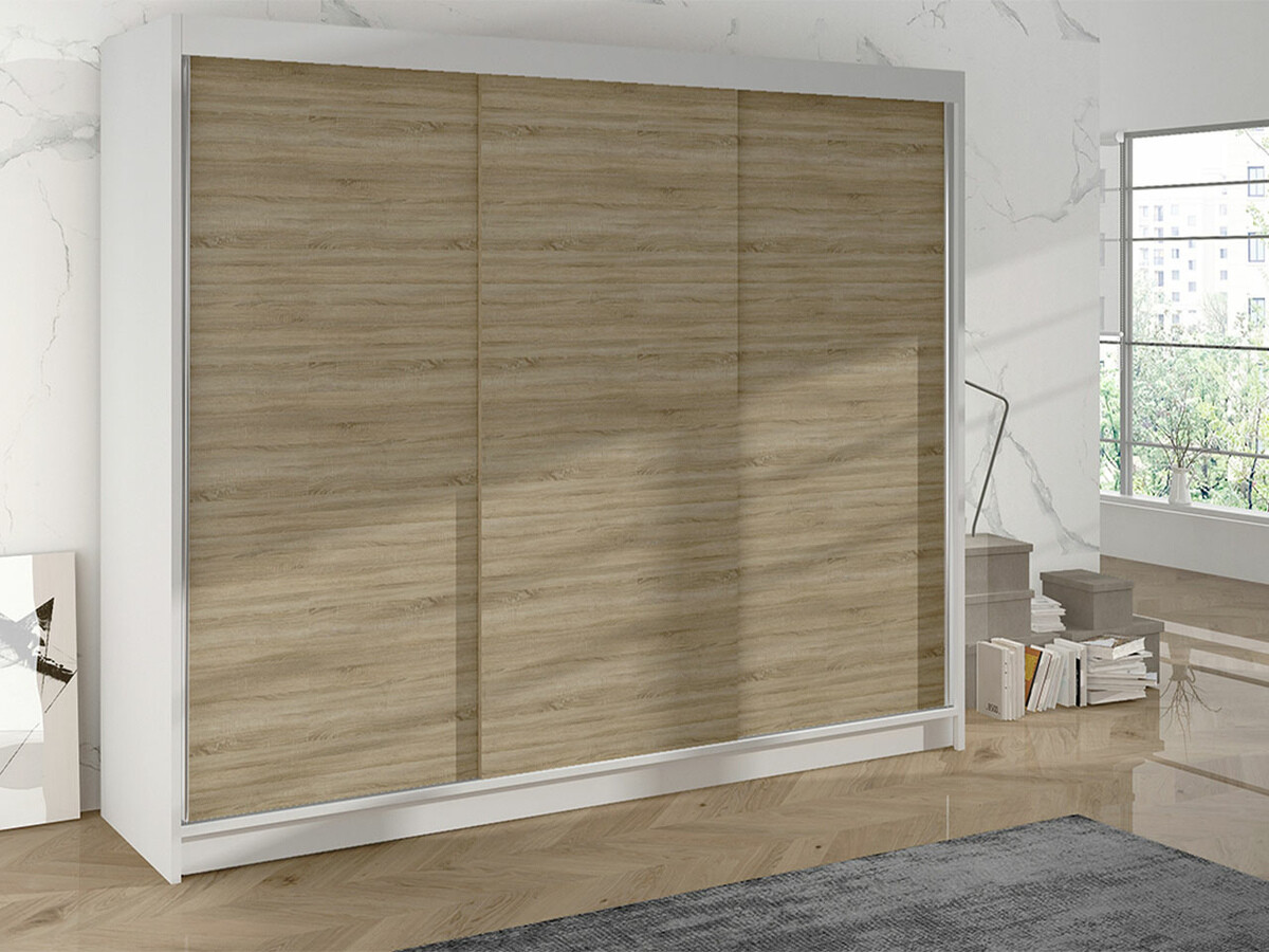 Armoire Closico Durion II (Blanc + Sonoma chêne)