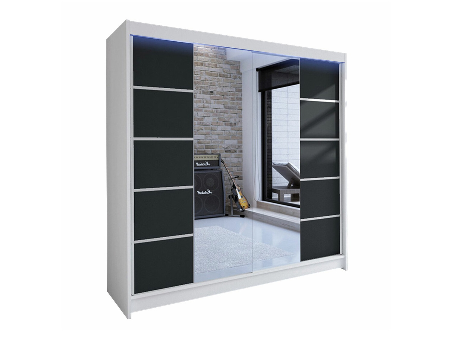 Armoire Closico Cavaris V (Blanc + Noir)