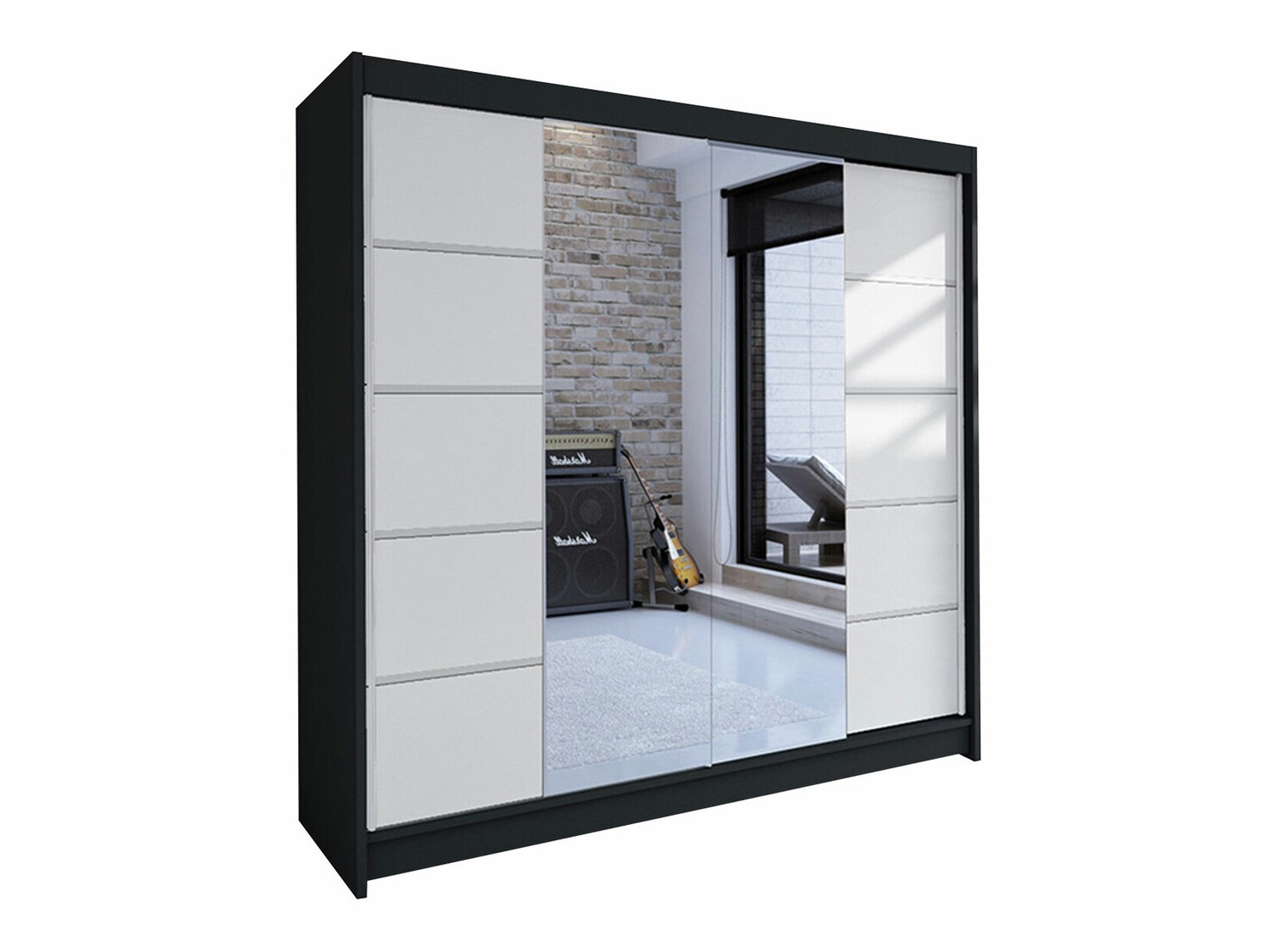 Armoire Closico Cavaris V (Noir + Blanc)