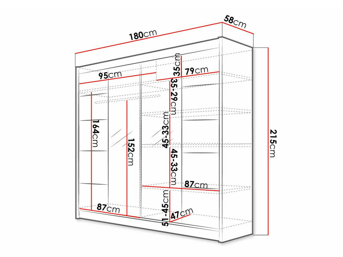 Armoire Closico Cavaris V (Noir + Blanc)