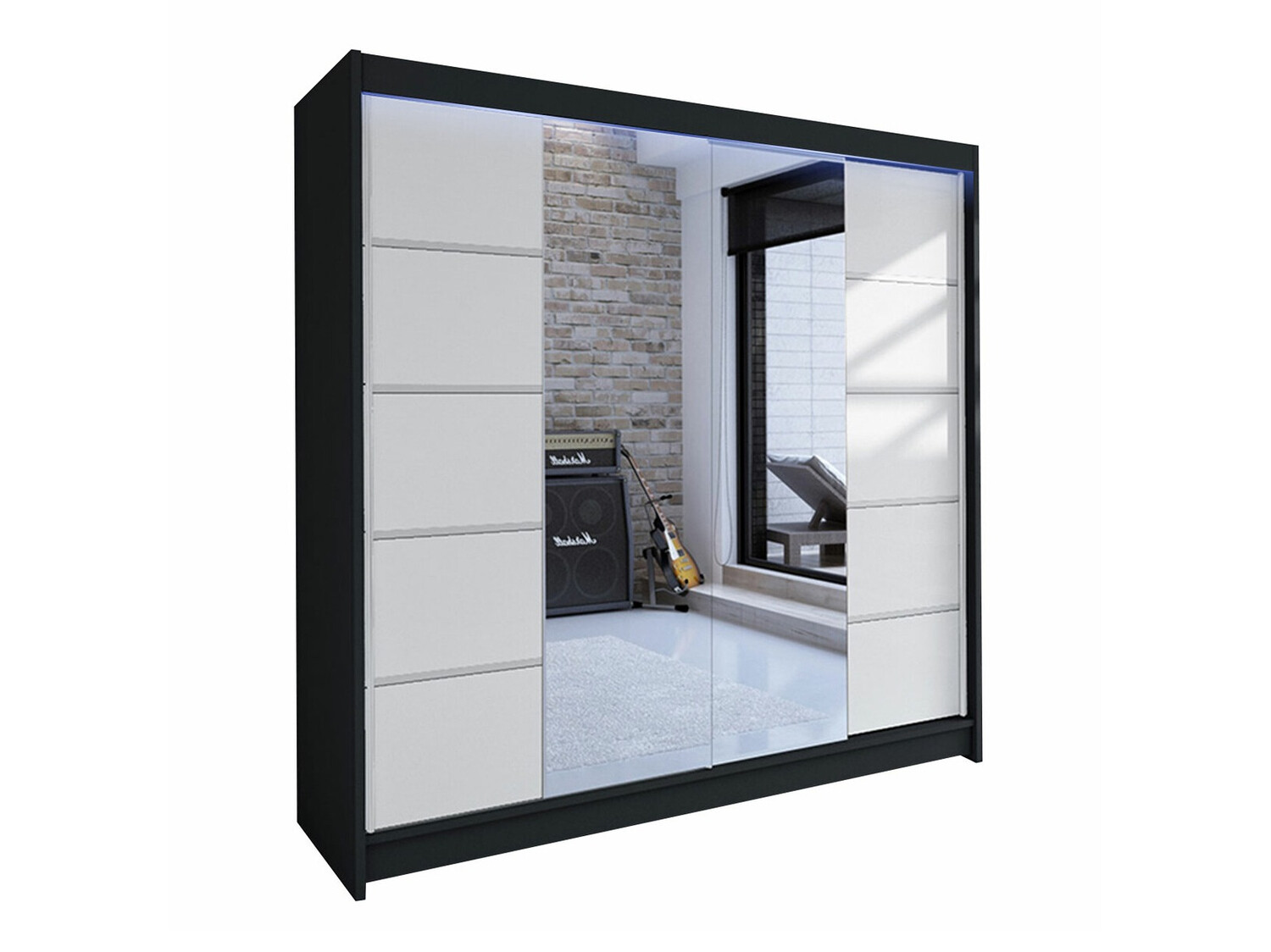 Armoire Closico Cavaris V (Noir + Blanc)