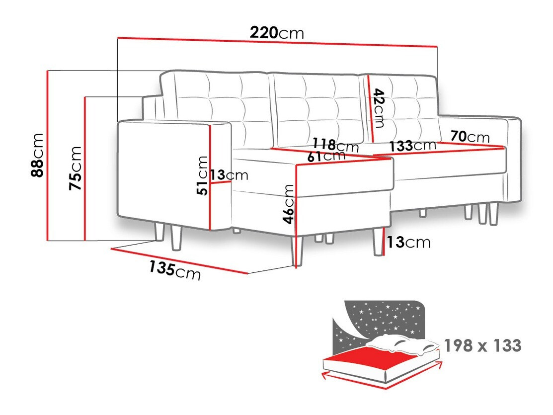 Canapé d'angle Columbus 108 (Kronos 01)