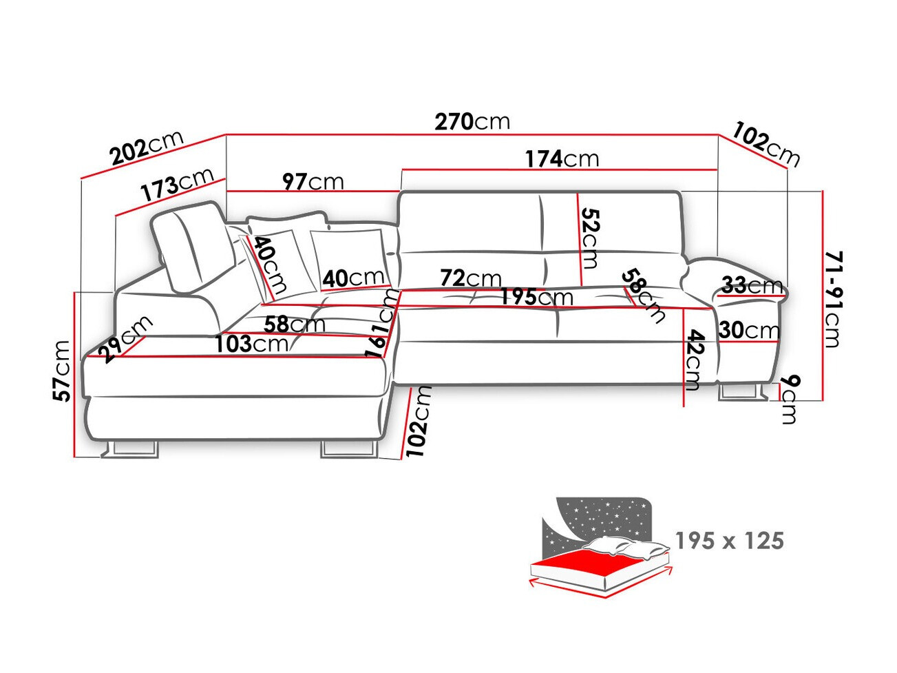 Canapé d'angle Comfivo Ruta II (Matana 19 + Matana 17)