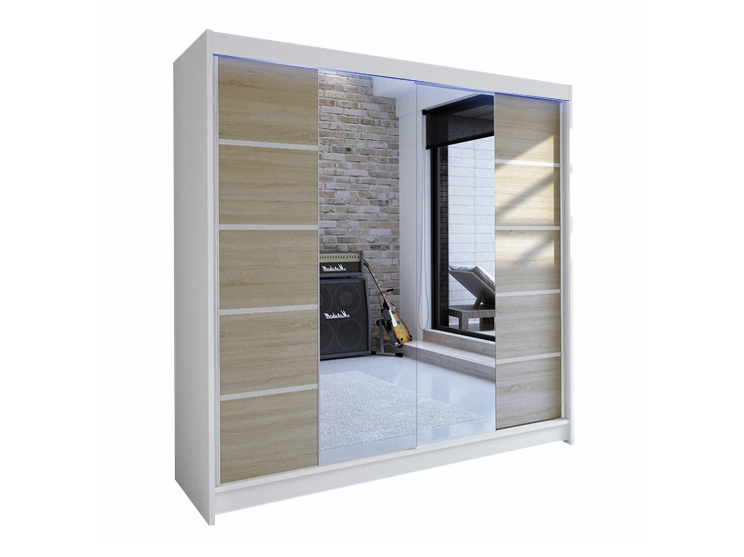 Armoire Closico Cavaris V (Blanc + Sonoma chêne)