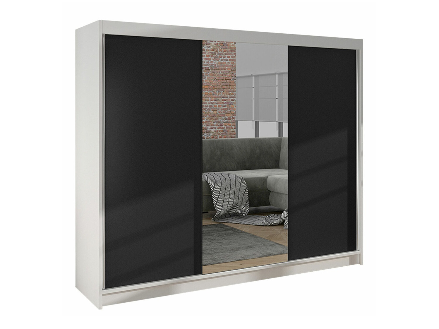 Armoire Closico 158 (Blanc + Noir)